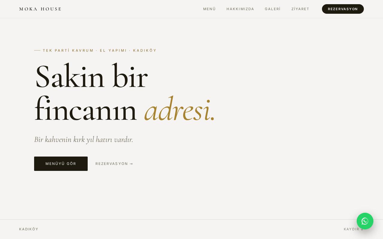 HANE demosunun açılış ekranı